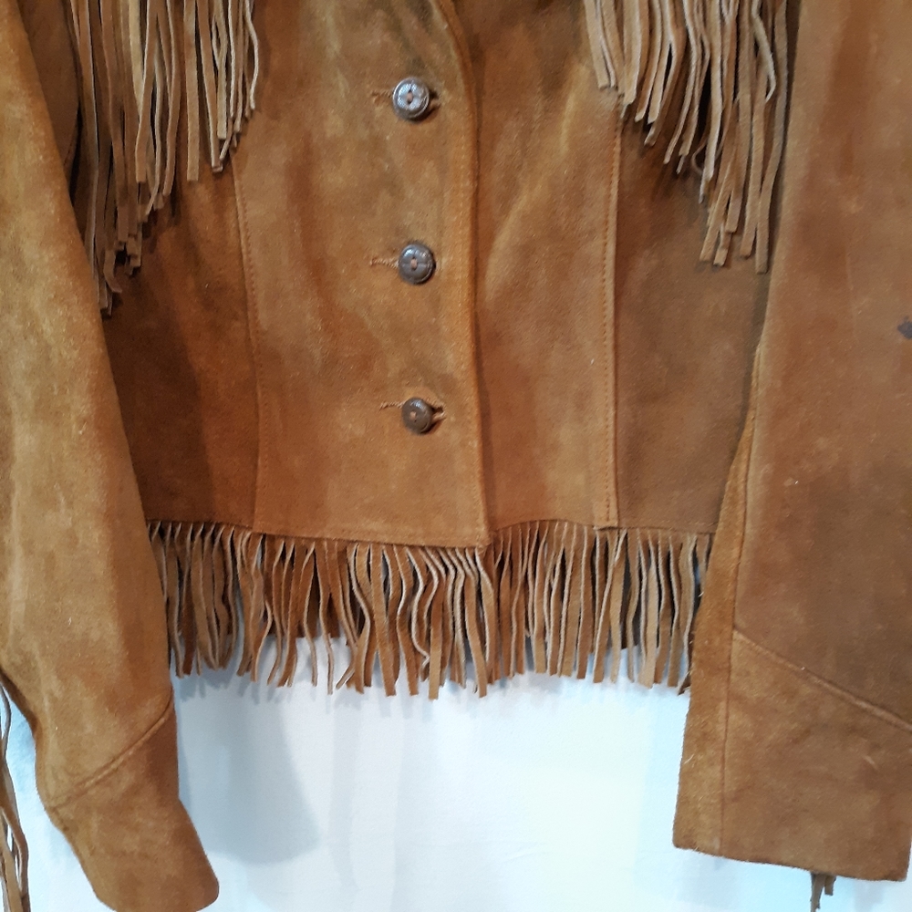 Vintage Schott NYC Western Fringe Suede Coat - Picture 3 of 9